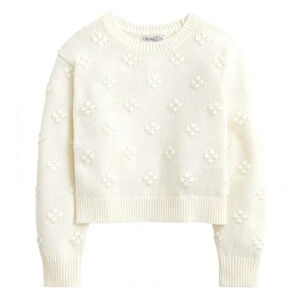 J.Crew Crewcuts Bobble Sweater for Girls in Ivory Size Small NWOT